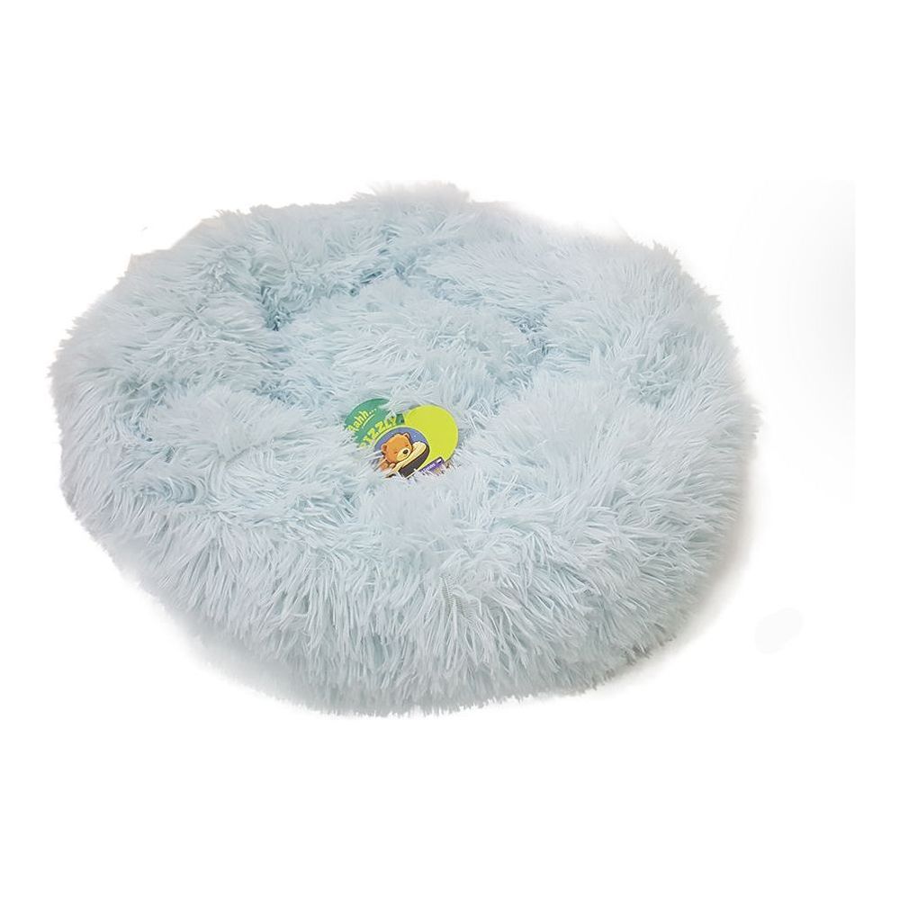 Nutrapet Grizzly Velor Plush Round Pet Bed Sky Blue Large - 71 x 20 cm