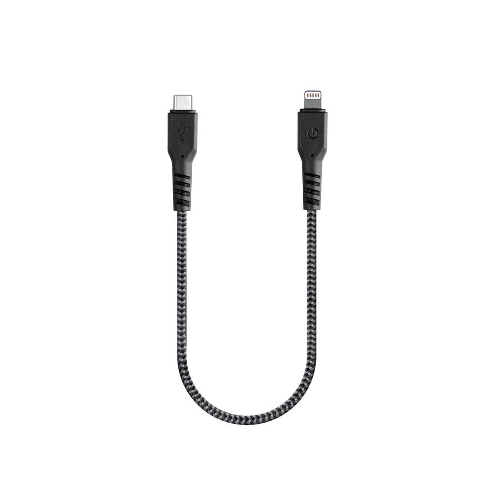 Energea FibraTough USB-C to Lightning 30cm Cable Black