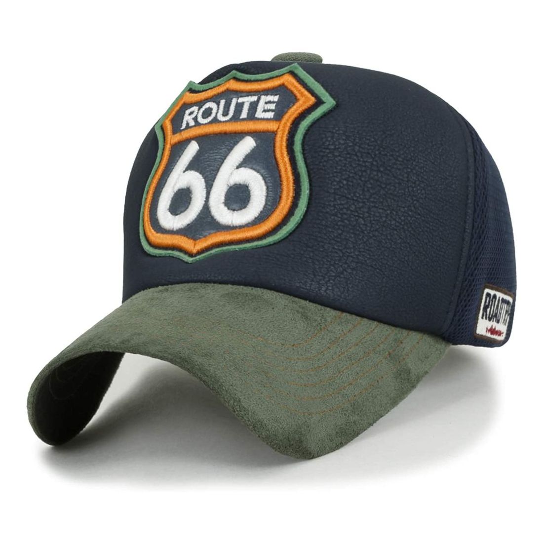 Ililiy Route 66 Embroidery Patch Mesh Baseball Trucker Cap Premium Limited Edition Green
