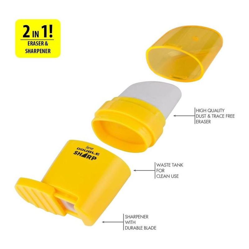 Serve Double Sharp Eraser & Sharpener Combo Mustard Yellow