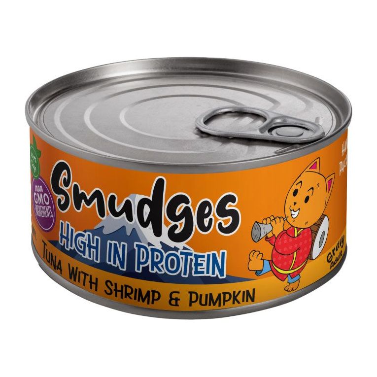 Smudges Adult Cat Tuna Flakes with Shrimp & Pumpkin in Gravy 80g