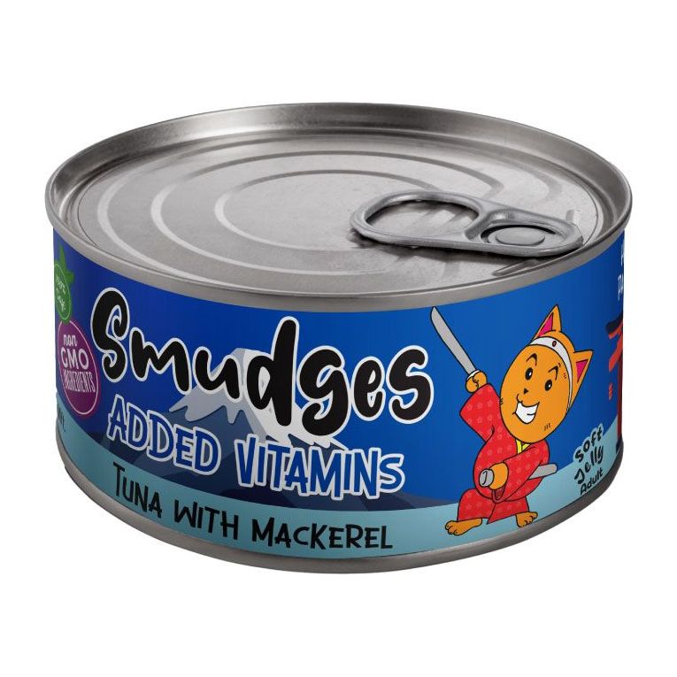 Smudges Adult Cat Tuna Flakes with Mackerel in Soft Jelly 80g