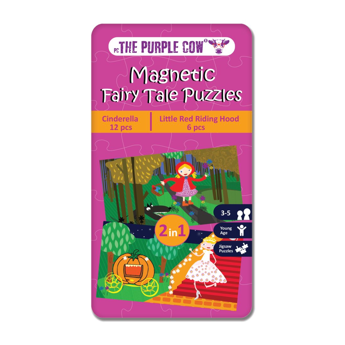 The Purple Cow Magnetic Fairy Tale Puzzles Cinderella & Little Red Riding Hood Travel Game