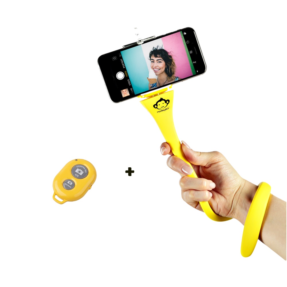 Monkey Stick Flexi Selfie Stick Yellow