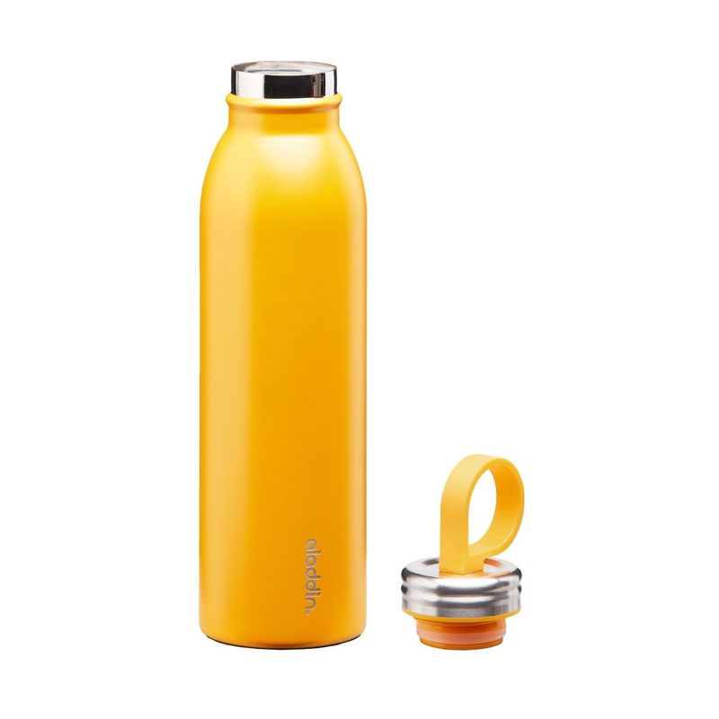 زجاجة مياه من الفولاذ المقاوم للصدأ مبردة بســعة 0.55 لتر بلون أصفر زاهي من علاء الدين