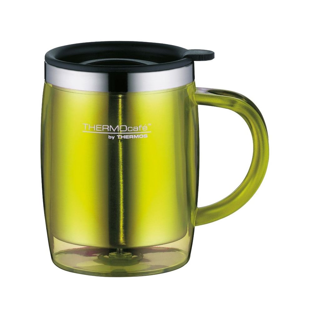 Thermos Stainless Steel With Plastic Cover Desktop Mug Lime Green 350ml