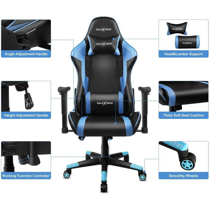 Galaxhero Gh-002 Black/Blue Gaming Chair