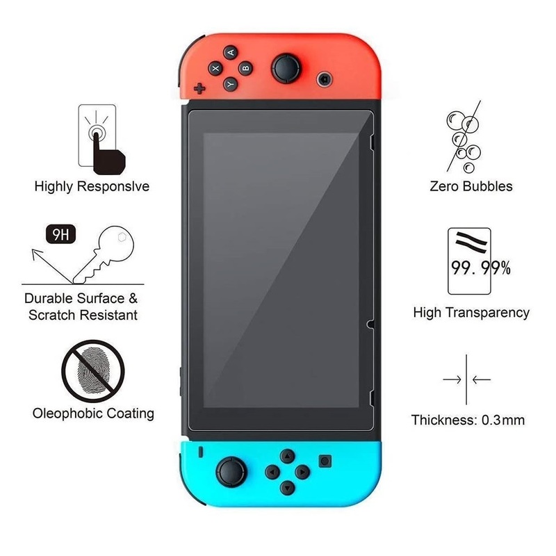 Porodo 0.33mm 2.5D Tempered Glass Screen Protector Clear for Nintendo Switch Lite