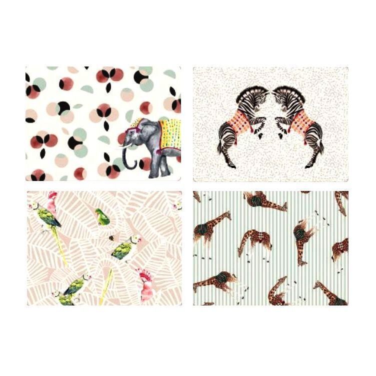 Yvonne Ellen Carnival Animals Placemats (Set of 4) Yvonne Ellen Carnival Animals Placemats (Set of 4)