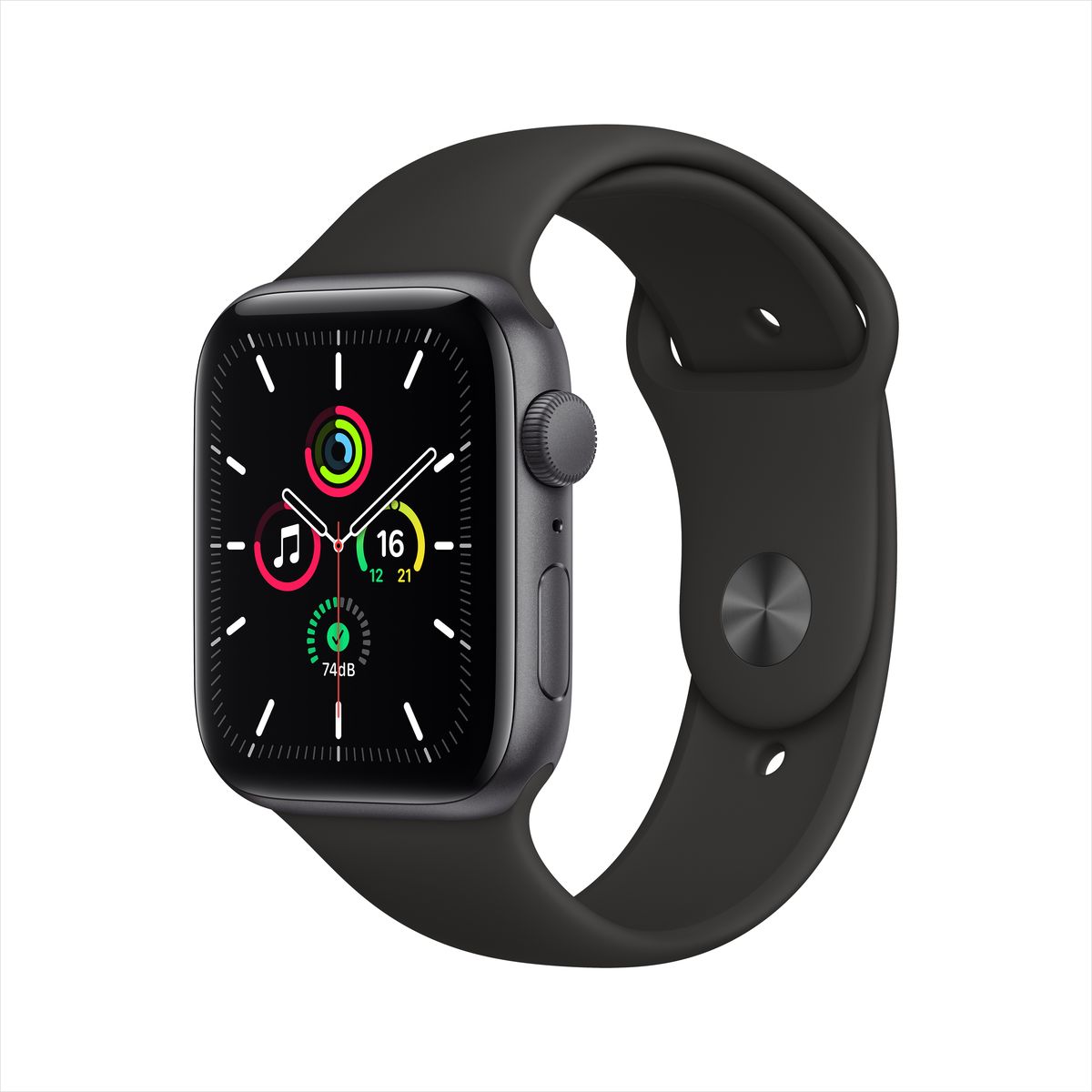 Apple Watch SE GPS 44mm Space Grey Aluminium Case with Black Sport Band