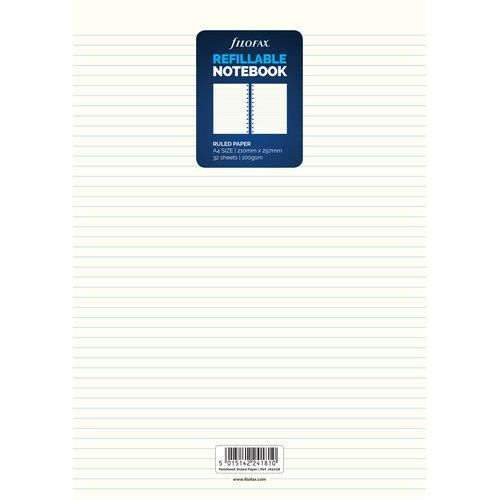 Filofax A4 Notes White Ruled Notebook Refill