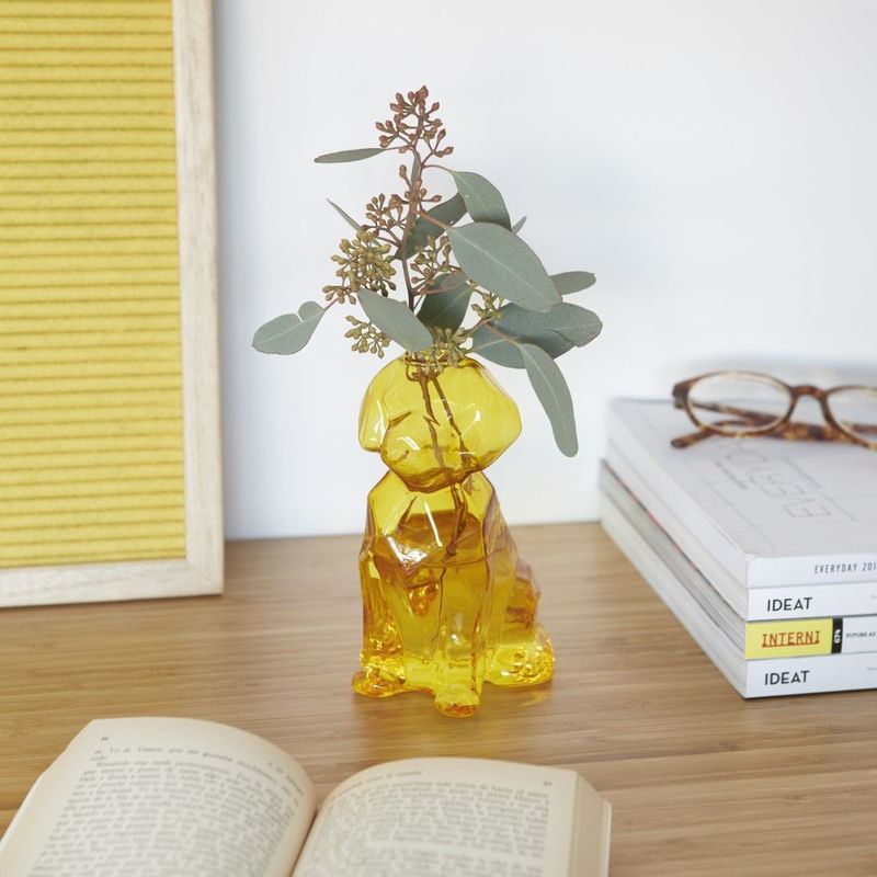 Balvi Sphinx Dog Vase Amber 15 cm