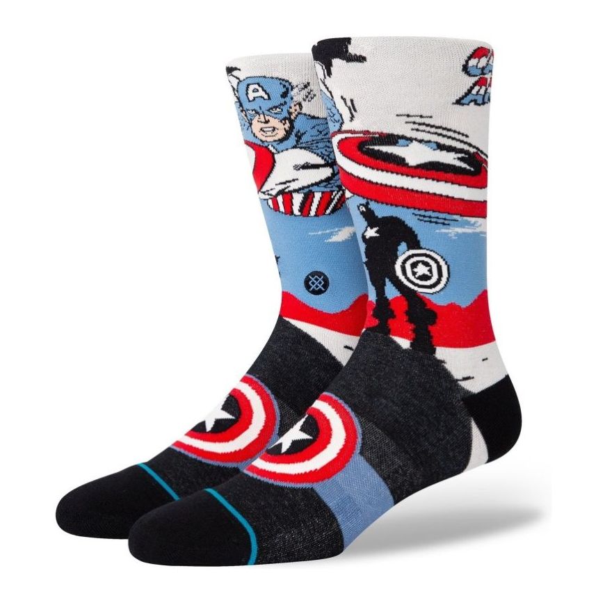 Stance Captain America Marquee Unisex Socks Offwhite S