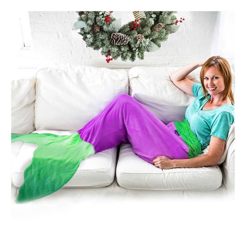 Blankie Tails Mermaid Tail Blanket Purple/Seafoam Adultsize