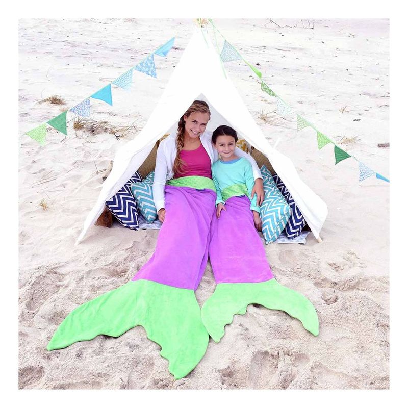 Blankie Tails Mermaid Tail Blanket Purple/Seafoam Adultsize