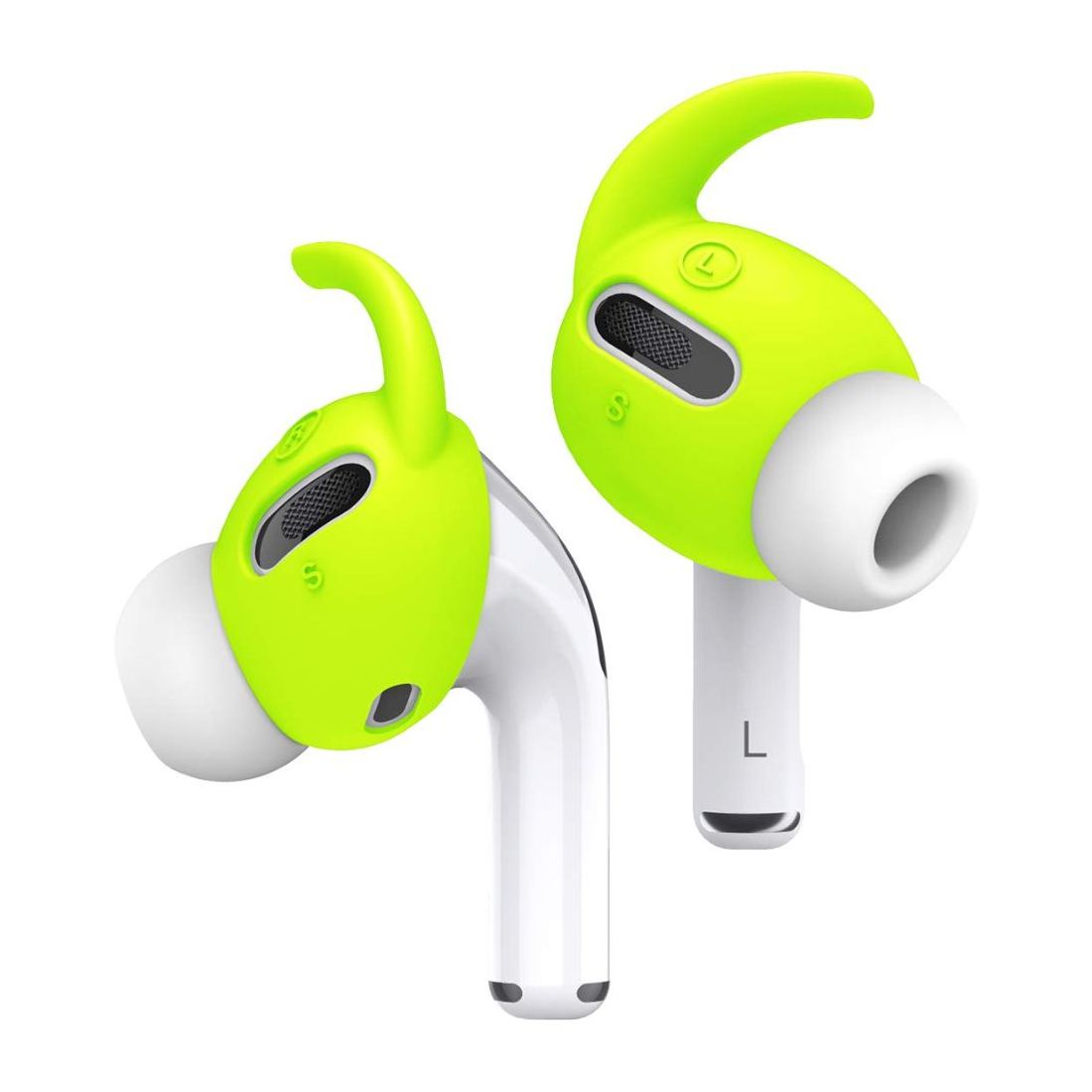 Elago Apple AirPods Pro Earbuds Hook Cover Neon Yellow 2 Large + 2 Small