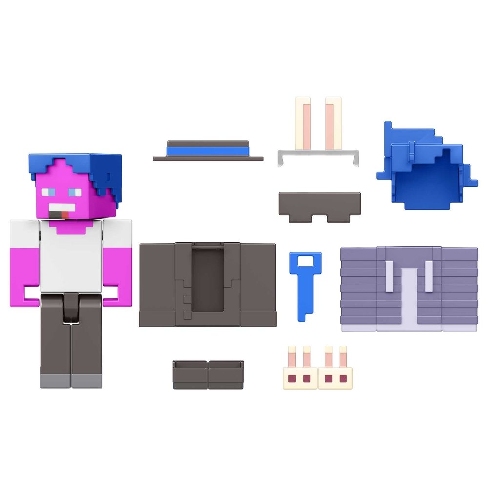 Mattel Minecraft Creator Series Bunny Slippers & Striped Tie Pack Of 2 Figures HJG81