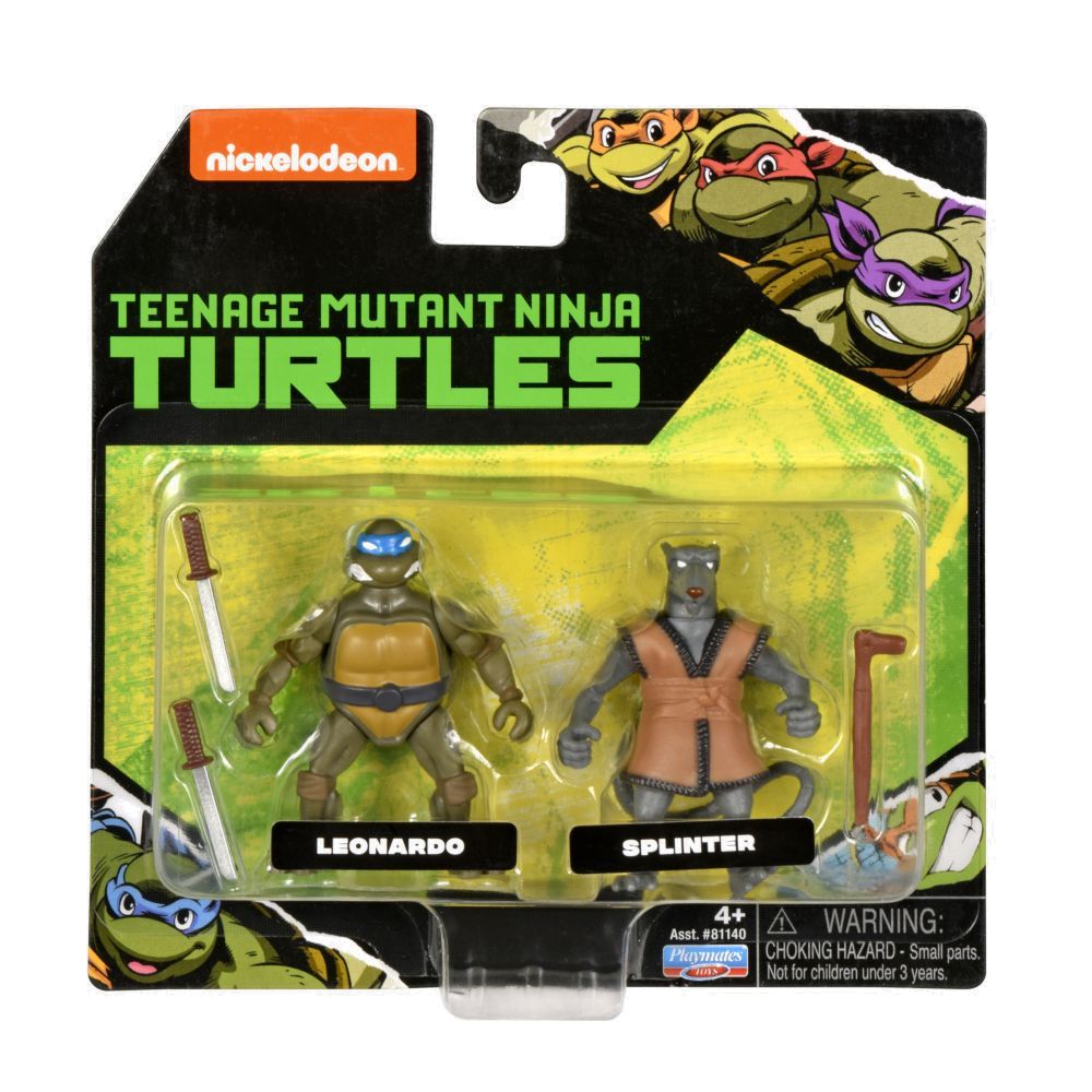 Playmates Teenage Mutant Ninja Turtles Classic Mini Figure - 80-90s Leonardo (Pack Of 2)