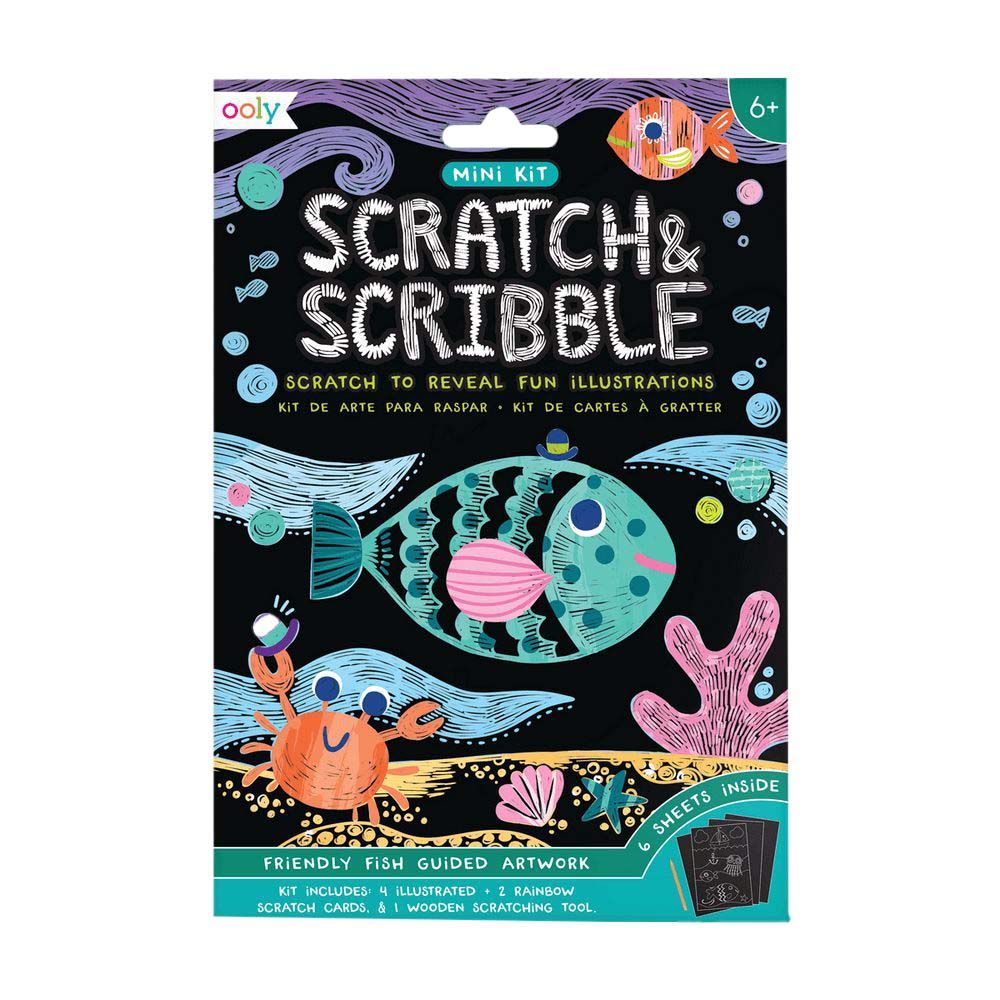 OOLY Mini Scratch & Scribble Art Kit - Friendly Fish