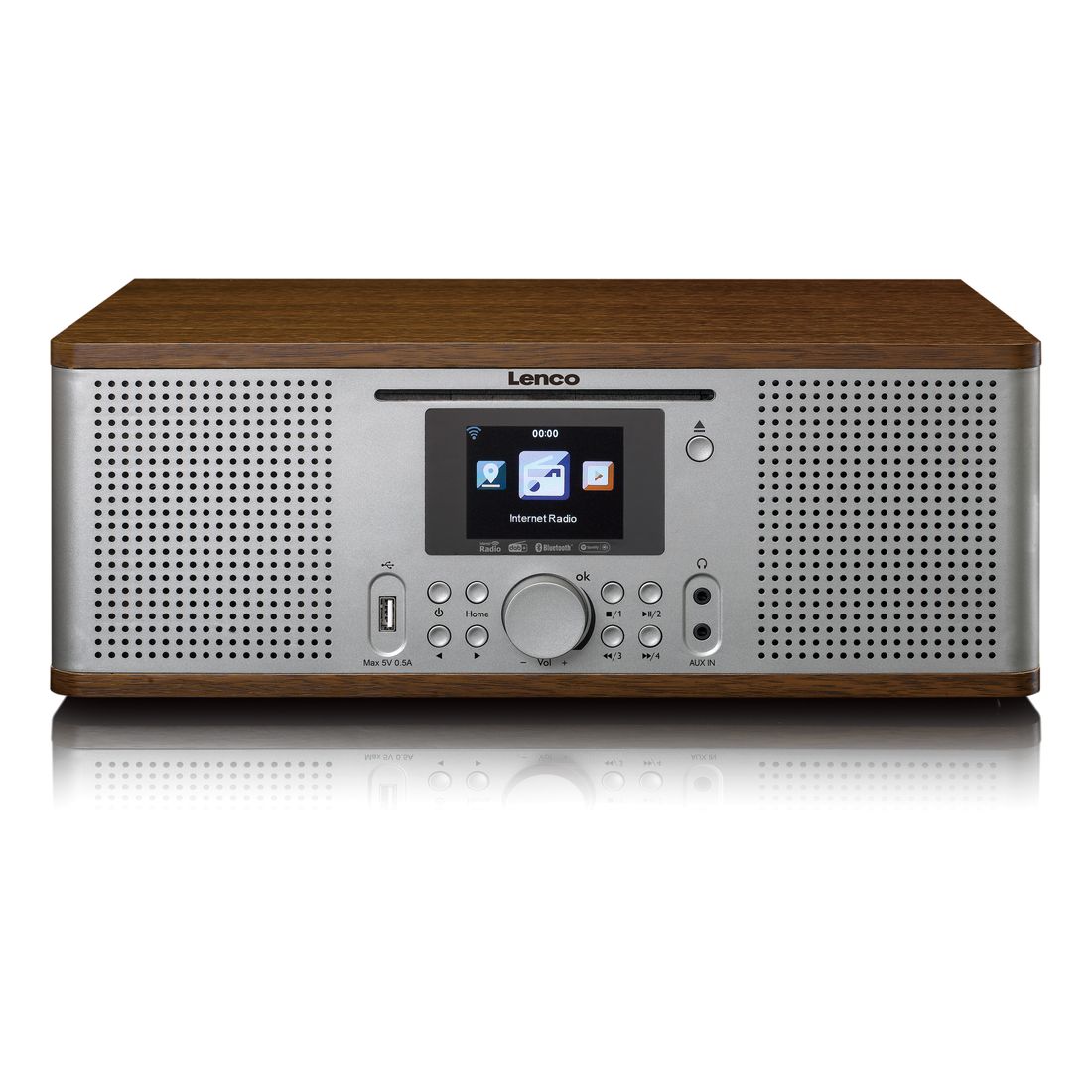 Lenco DIR-270WD Internet / DAB+ FM Radio with CD-Player & Bluetooth - Wood