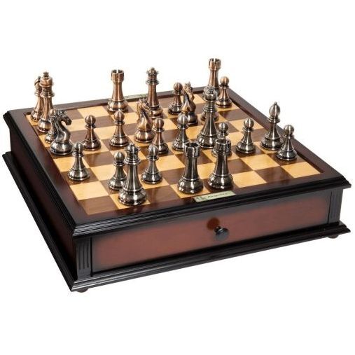 Merchant Ambassador Kasparov Grand Master Silver & Bronze Chess Set