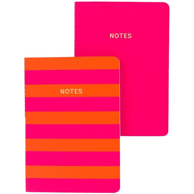 مجموعة من دفتري ملاحظات بشرائط وردية/وبرتقالية كلربلوك بحجم A6 من جو ستيشنري