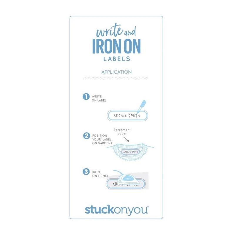 Stuck on You Write & Iron on Labels - Boy (40 Pack)