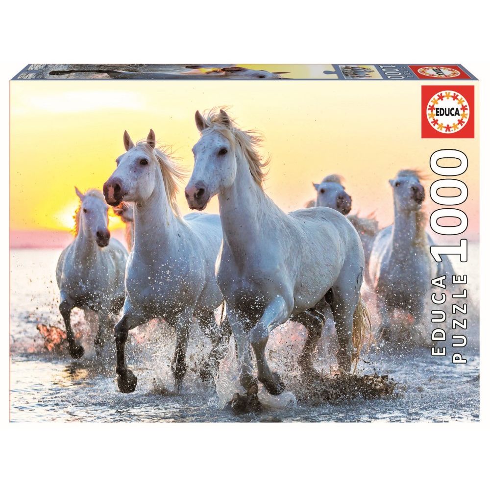 Educa White Horses At Sunset 1000 Pcs Jigsaw Puzzle