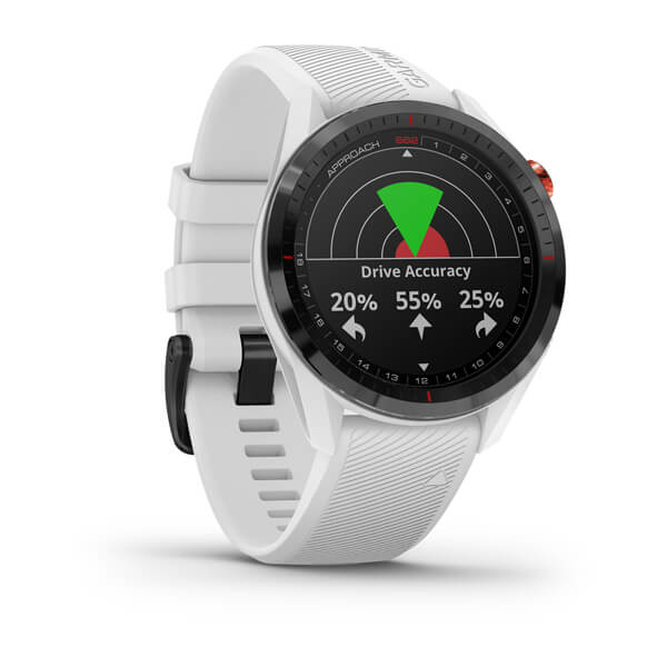 Garmin Approach S62 Black Ceramic Bezel with White Silicone Band Smartwatch