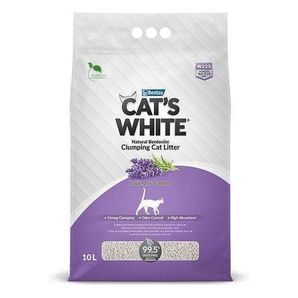 Cat's White Clumping Cat Litter 10L Lavender Perfumed