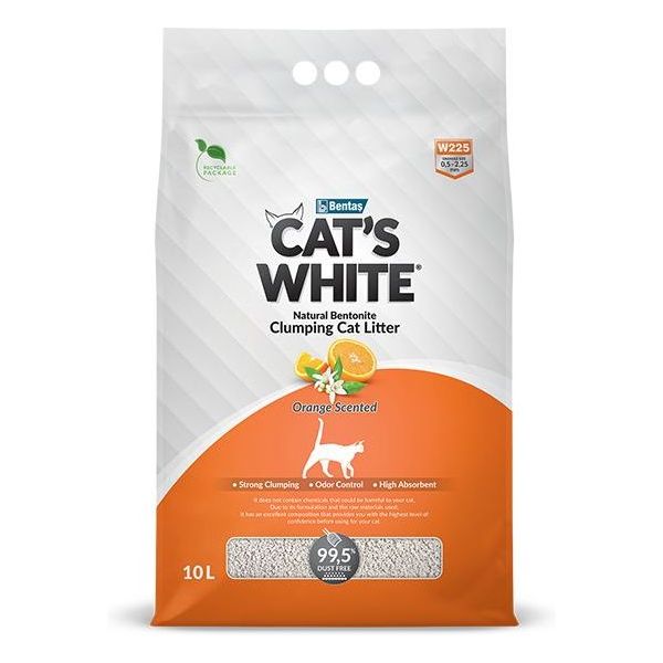 Cat's White Clumping Cat Litter 10L Orange Perfumed