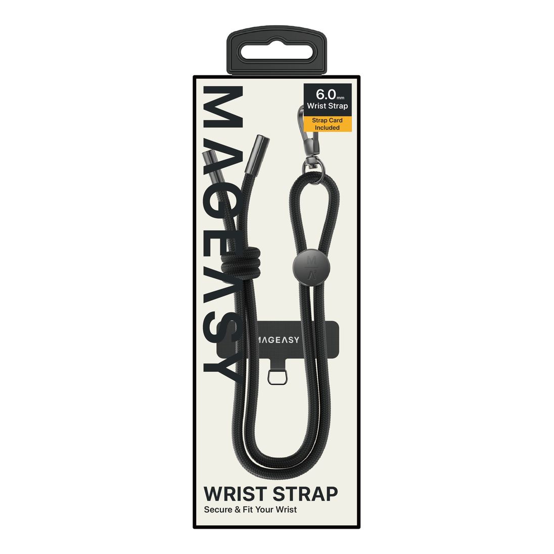 Mageasy Wrist Strap & Strap Card - 6mm - Black