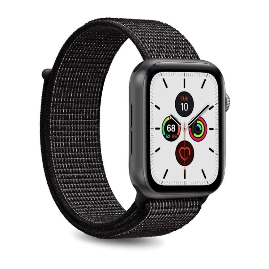 Puro Nylon Wristband for Apple Watch 42-44mm Black (Compatible with Apple Watch 42/44/45mm)