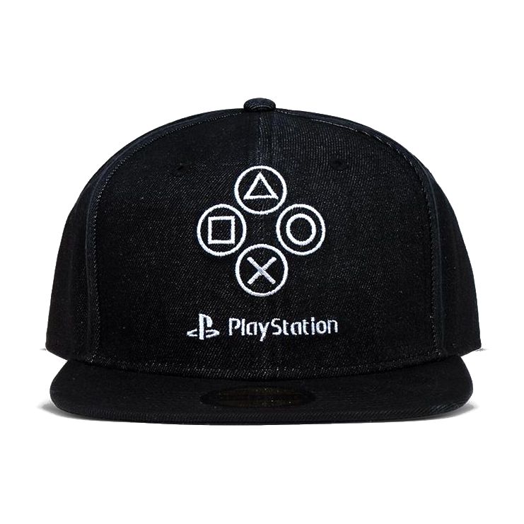 Difuzed Sony PlayStation Denim Symbols Snapback Cap Black