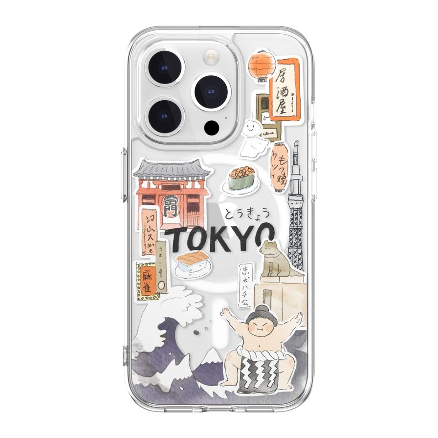 Switcheasy City M Hand-Drawn Print Case With MagSafe For iPhone 15 Pro - Tokyo