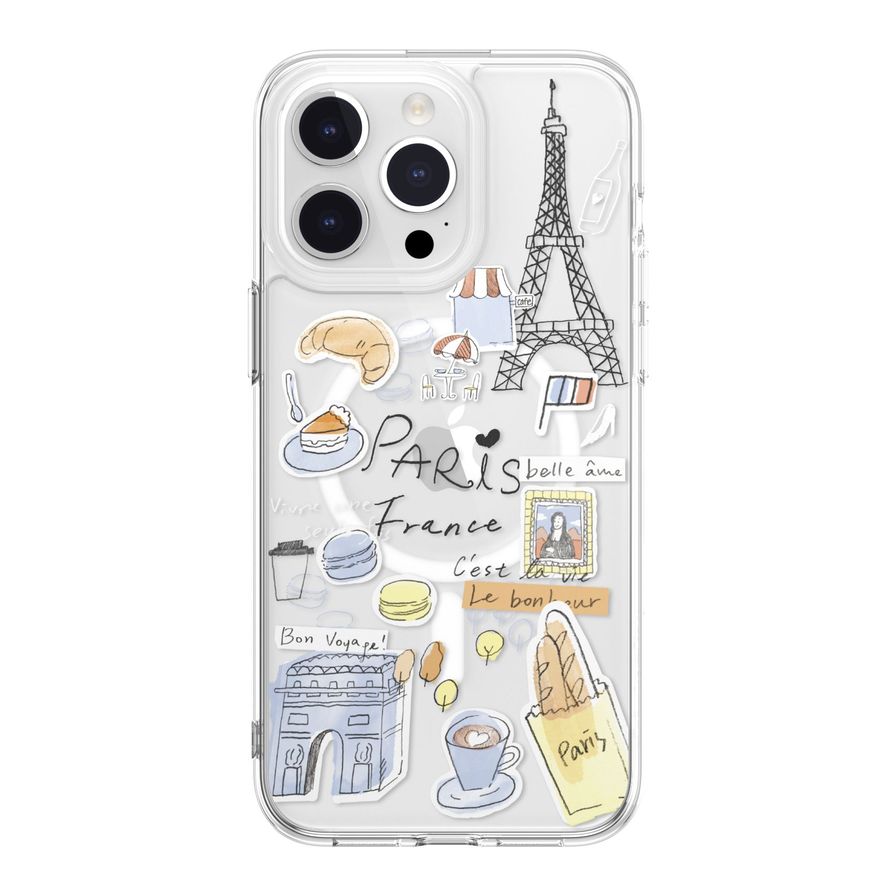Switcheasy City M Hand-Drawn Print Case With MagSafe For iPhone 15 Pro Max - Paris
