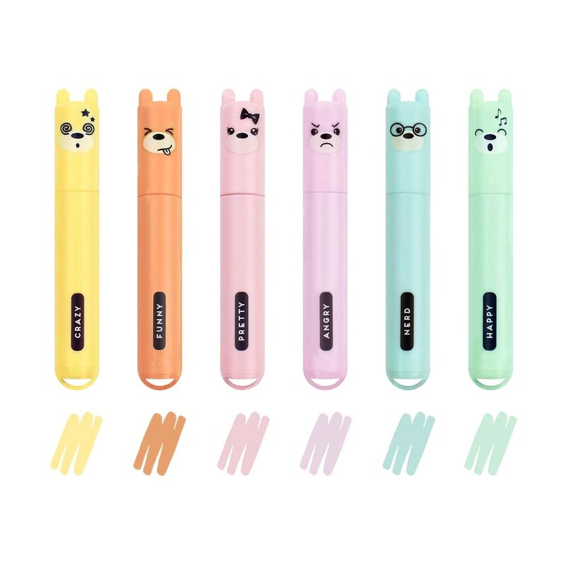 Legami Teddy's Style - Mini Pastel Highlighters (Set of 6) Legami Teddy's Style - Mini Pastel Highlighters (Set of 6)