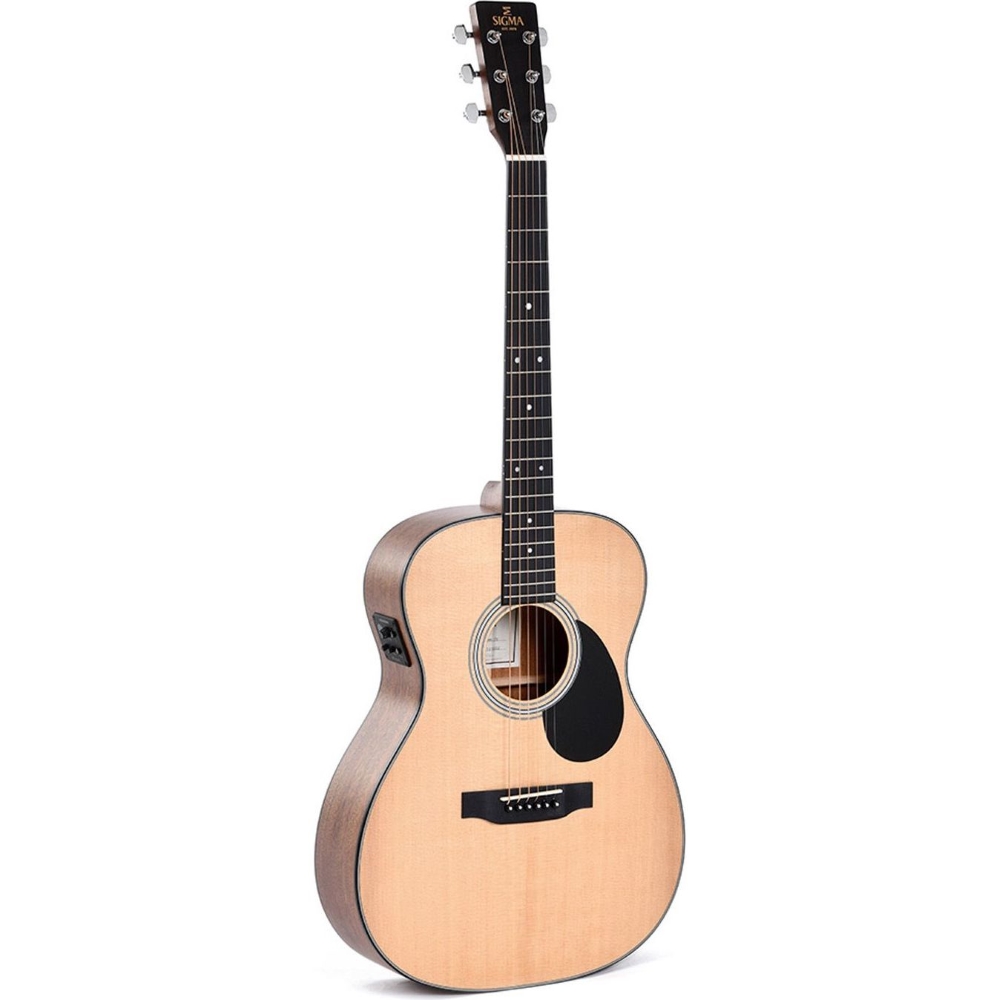Sigma Guitars SOMM-STE OM-14 Fret Solid Top Sitka Spruce Semi-Acoustic Guitar (IncludesGig Bag)