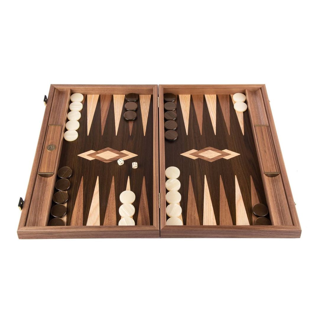 Manopoulos Backgammon Premium Collection - Walnut Natural Tree Trunk - Large (48 x 30 cm)