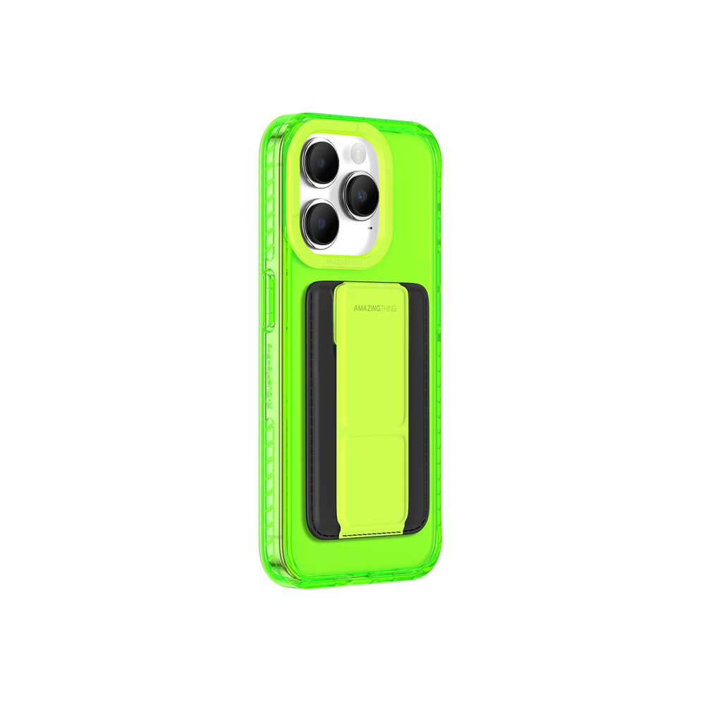 Amazing Thing Titan Pro Neon Mag Wallet Drop Proof Case For iPhone 15 Pro 6.1-Inch - New Green