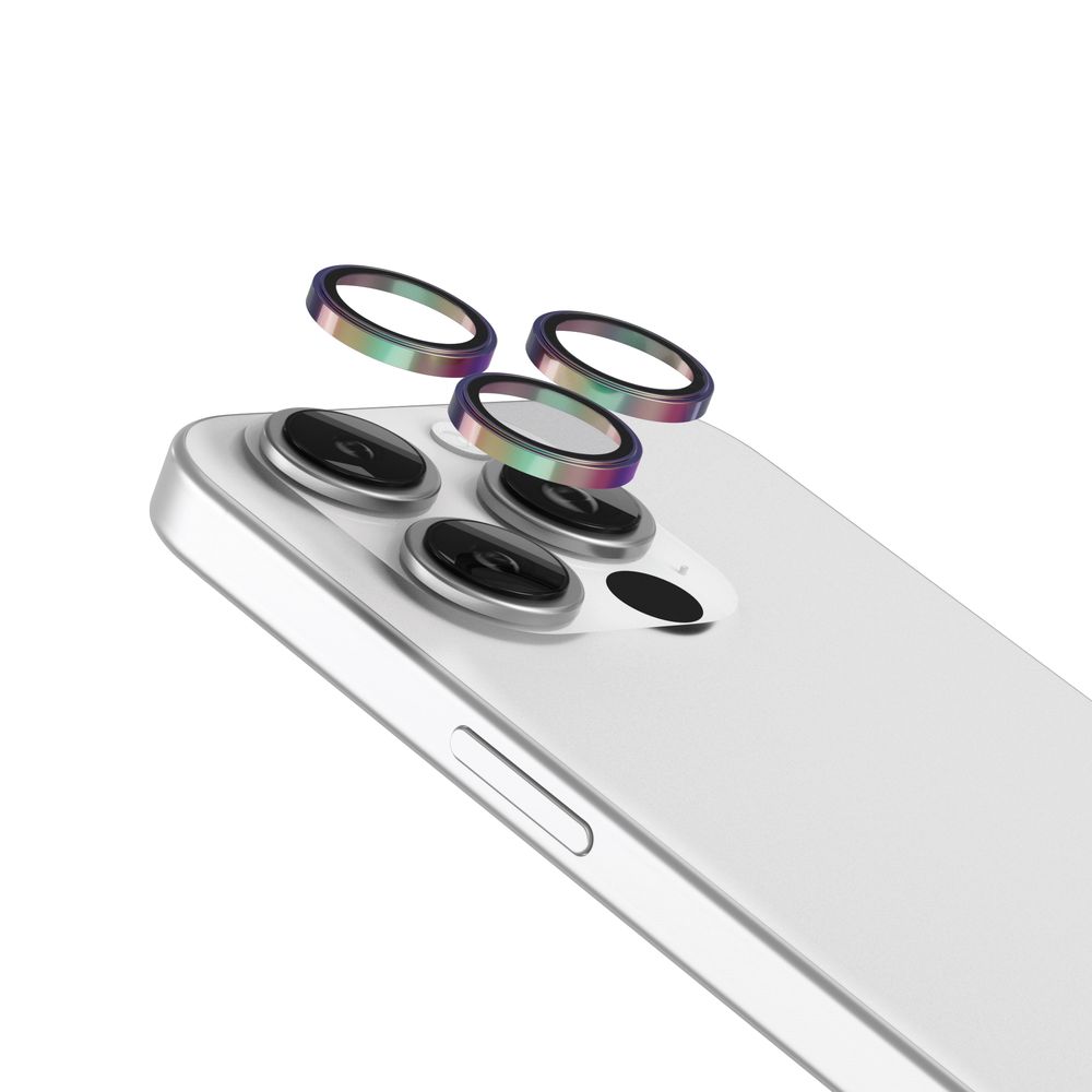 Levelo Lucent Trio 9H Hardness Camera Lens Protector For iPhone 15 Pro / 15 Pro Max - Titatium