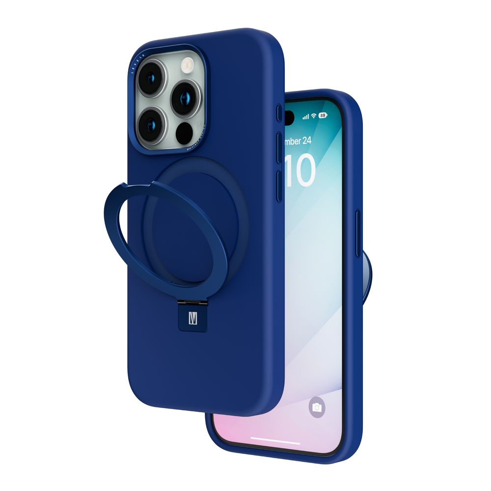 Leveo Iris Pro Liquid Silicone Case Fore iPhone 15 Pro - Deep Blue