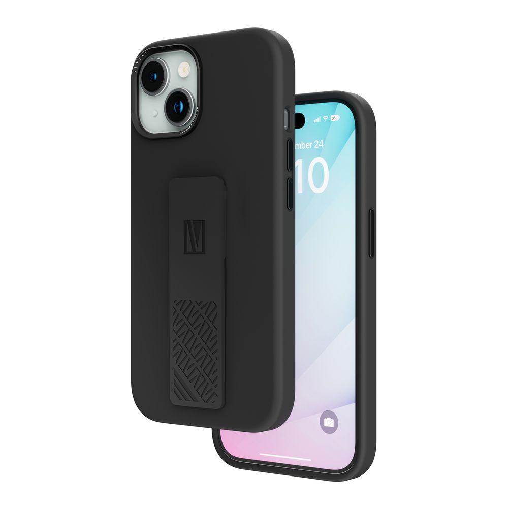 Levelo Morphix Silicone Case With Silicone Grip For iPhone 15 Plus - Black