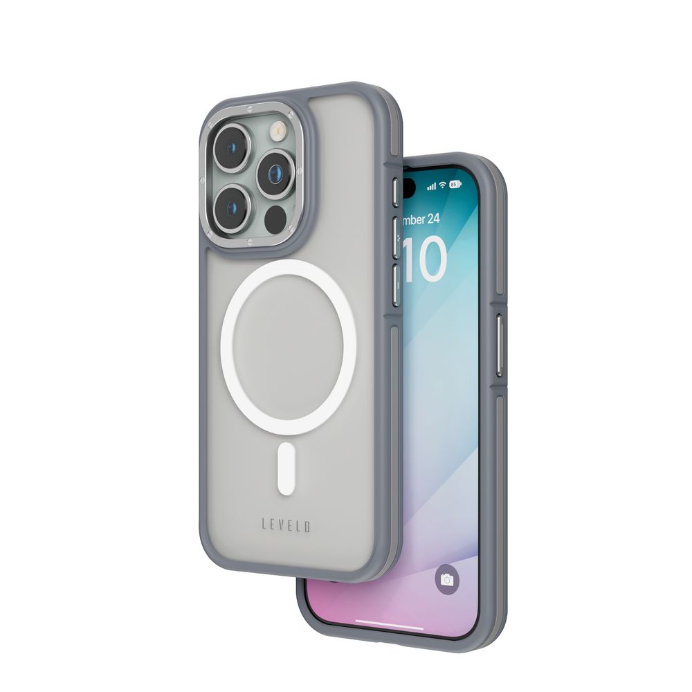 Levelo Rouge Case For iPhone 15 Pro Max - Grey