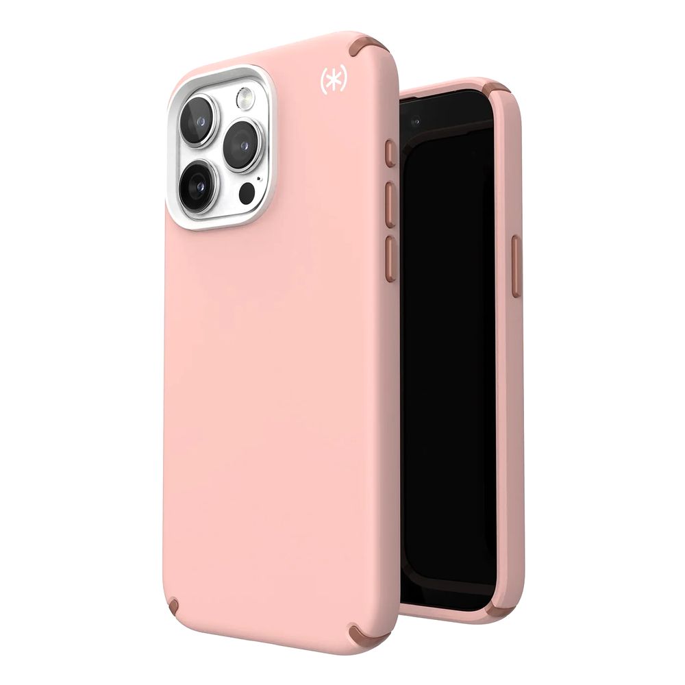Speck Presidio2 Pro iPhone 15 Pro Max Case - Dahlia Pink/Rose Copper