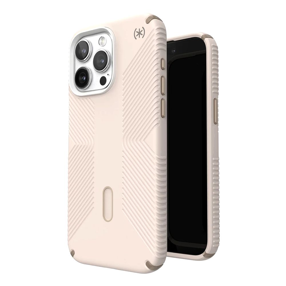 Speck Presidio2 Grip Magsafe with Clicklock iPhone 15 Pro Max Case - Bleached Bone/Heirloom Gold