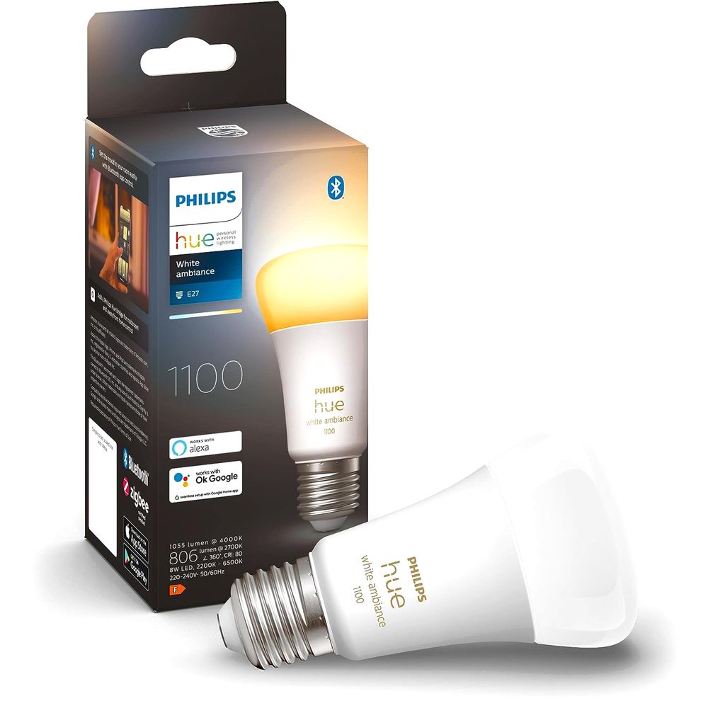 Philips Hue White Ambiance Smart Light E27 Bulb - 1100 Lumen (9W-75W)