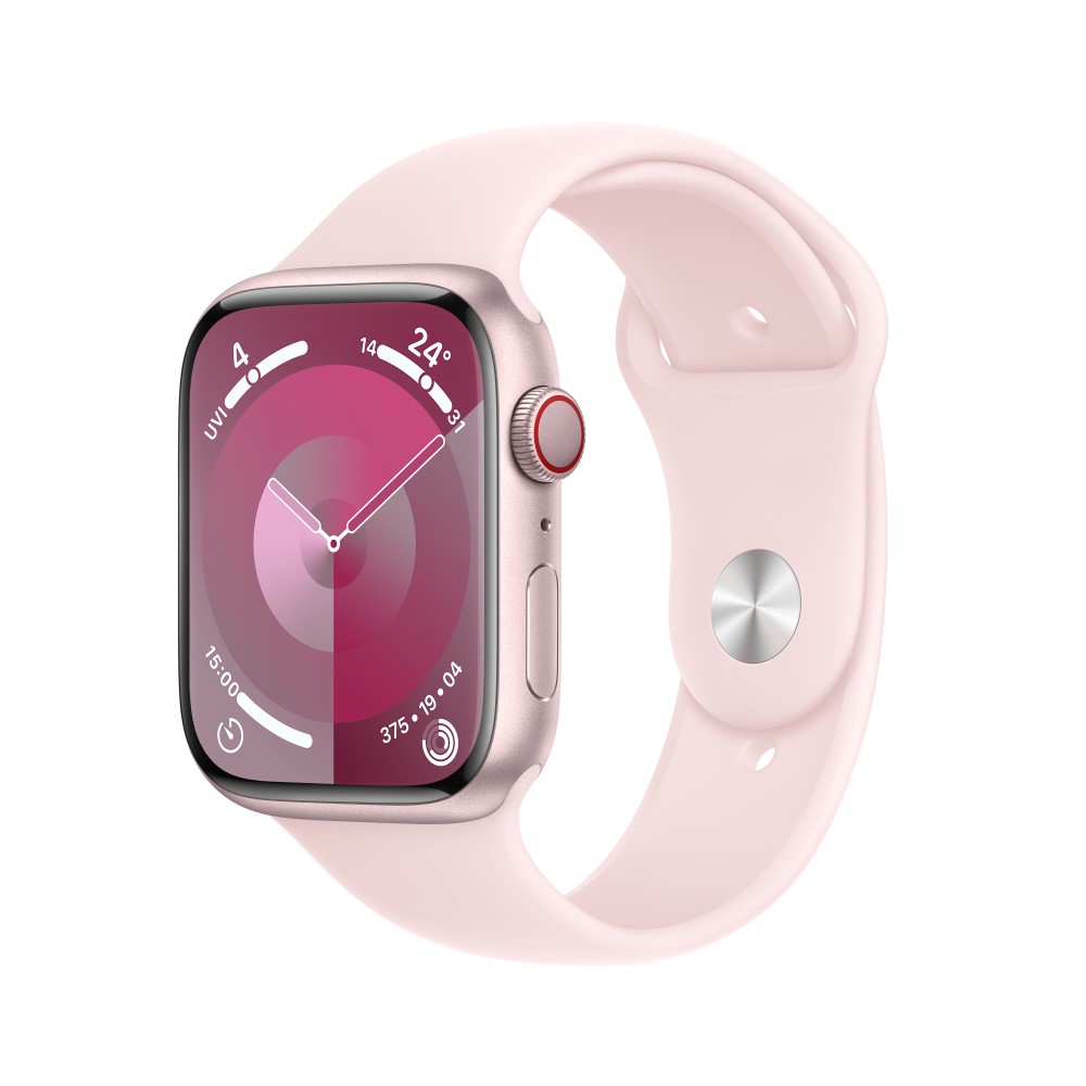 Apple Watch Series 9 GPS + Cellular 41mm Pink Aluminium Case with Light Pink Sport Band - M/L
