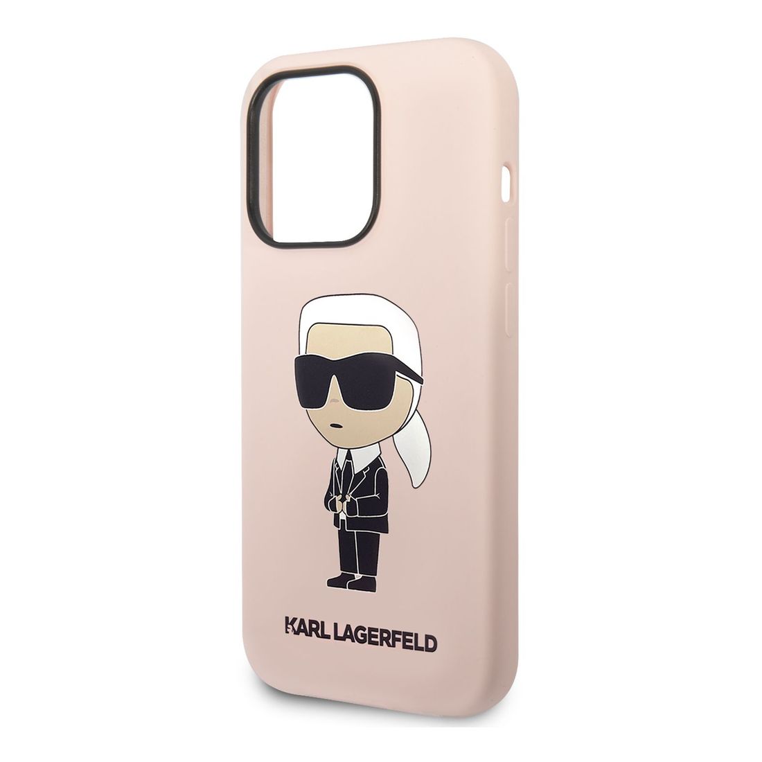 Karl Lagerfeld Silicone Hard Case with Ikonik NFT Logo for iPhone 15 Pro Max - Pink