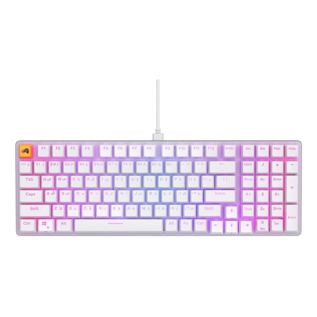 Glorious GMMK 2 96% Gaming Keyboard(Pre-Built ANSI) (Arabic) - White